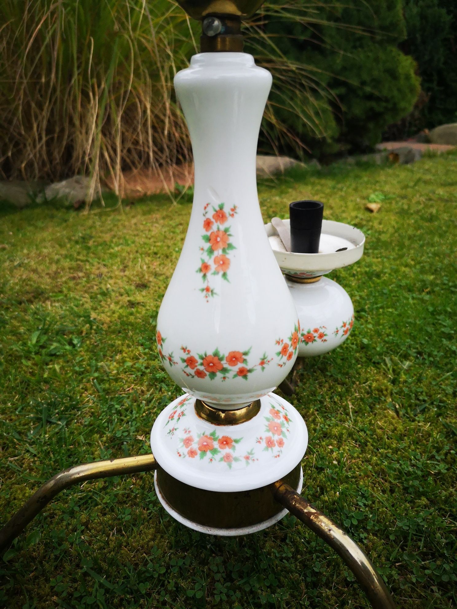 Stara lampa sufitowa/ żyrandol porcelanowy PRL