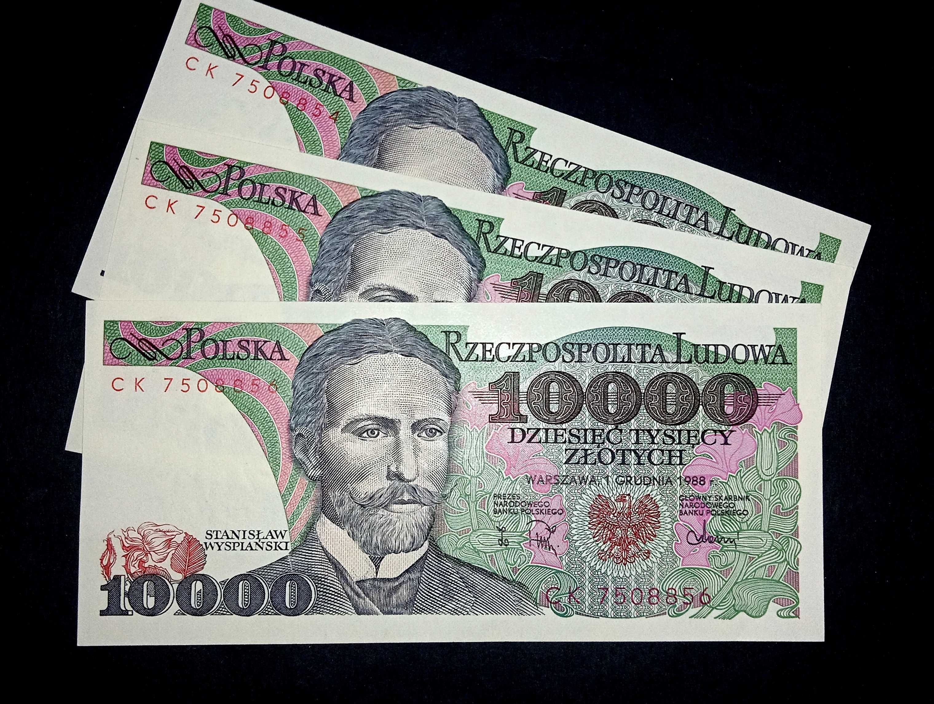 Banknot PRL 10000 zł 1988  CK  st. UNC-