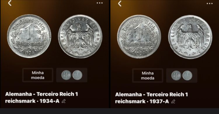 Moedas Alemãs do terceiro Reich