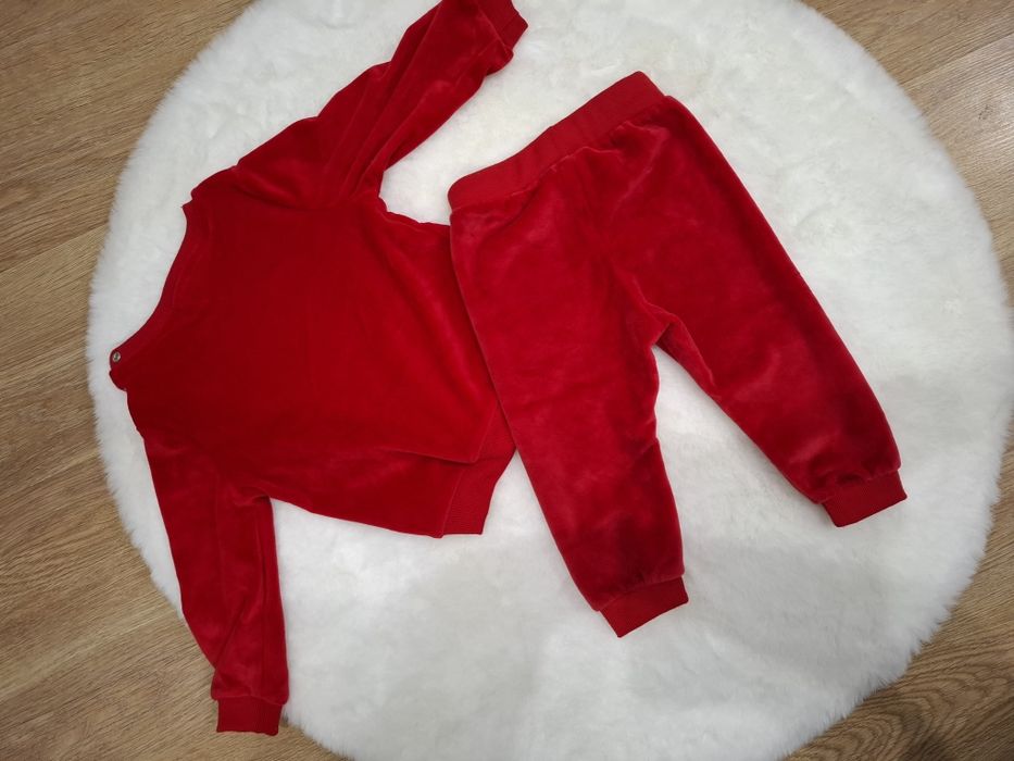 Dres, Minnie Mouse świąteczny zestaw, Disney, welurowy, rozmiar 80