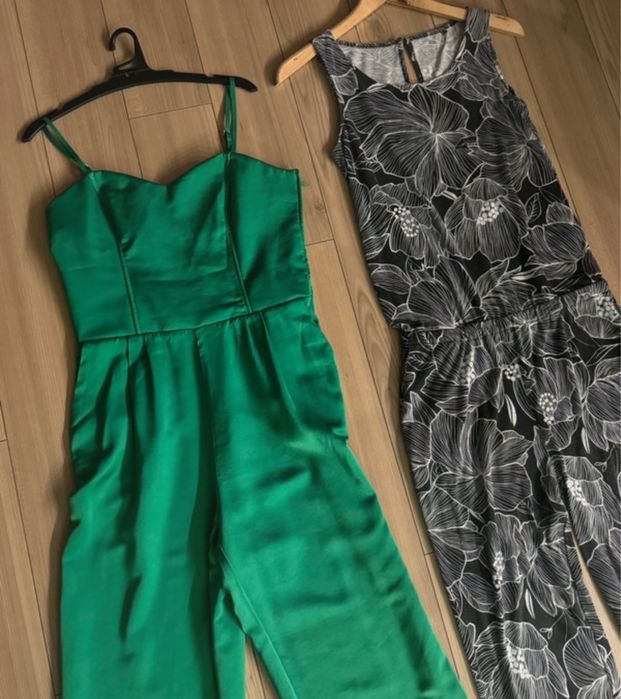 Elegancki kombinezon Mohito 36/38 zielony S/M szerokie nogawki Esmara