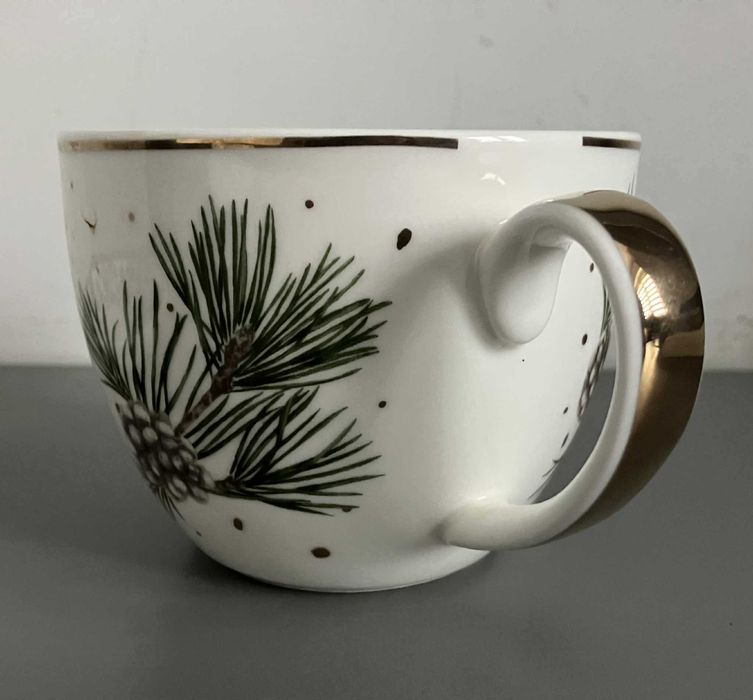 Świąteczna, urocza, unikatowa filiżanka ze spodkiem z home&you, Pinha