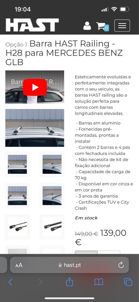 Barras tejadilho Mercedes GLB