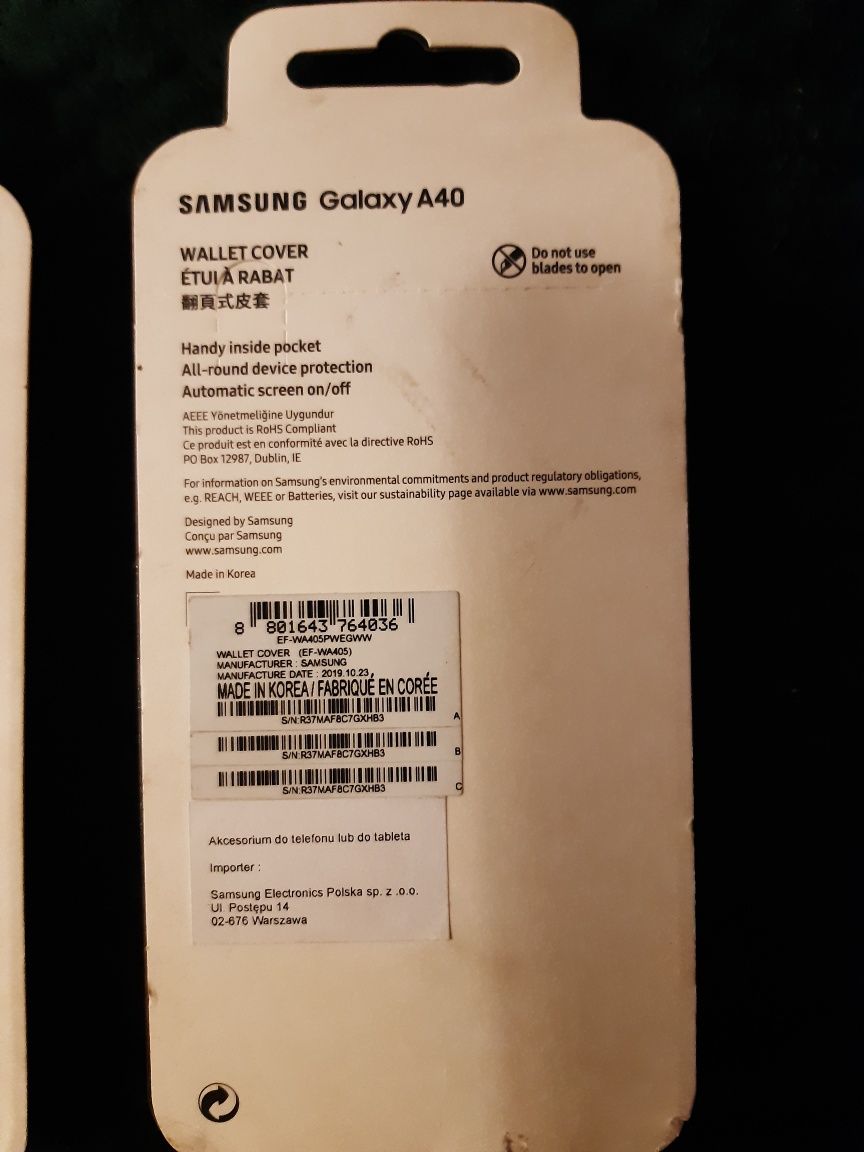 Samsung etui Wallet Cover CZARNY kolor