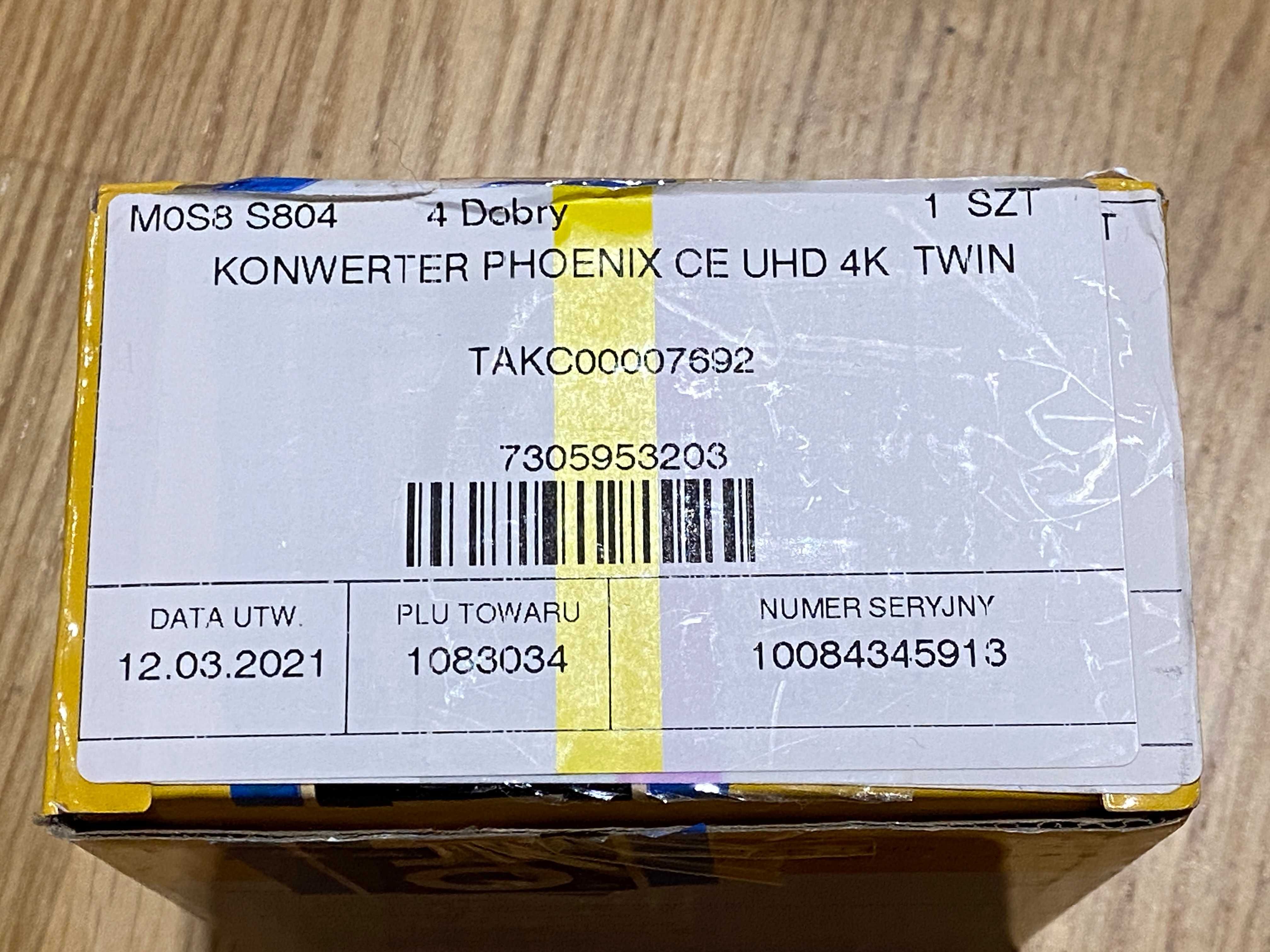 PHOENIX CE UHD Twin konwerter satelitarny 40mm KOD 0000/7692