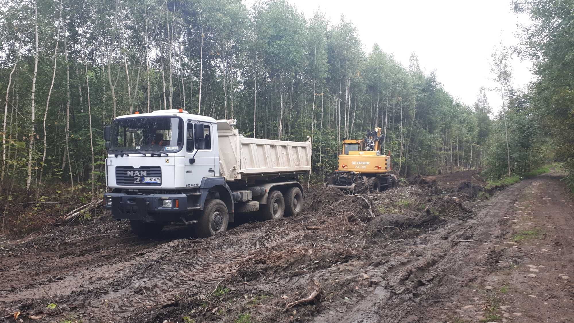 wywrotka 15 ton-koparko ładowarka-ziemia humus