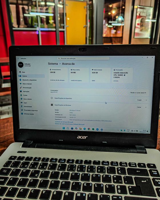 Portátil Acer | SSD 256GB | Windows 11 Home | MS Office 2024
