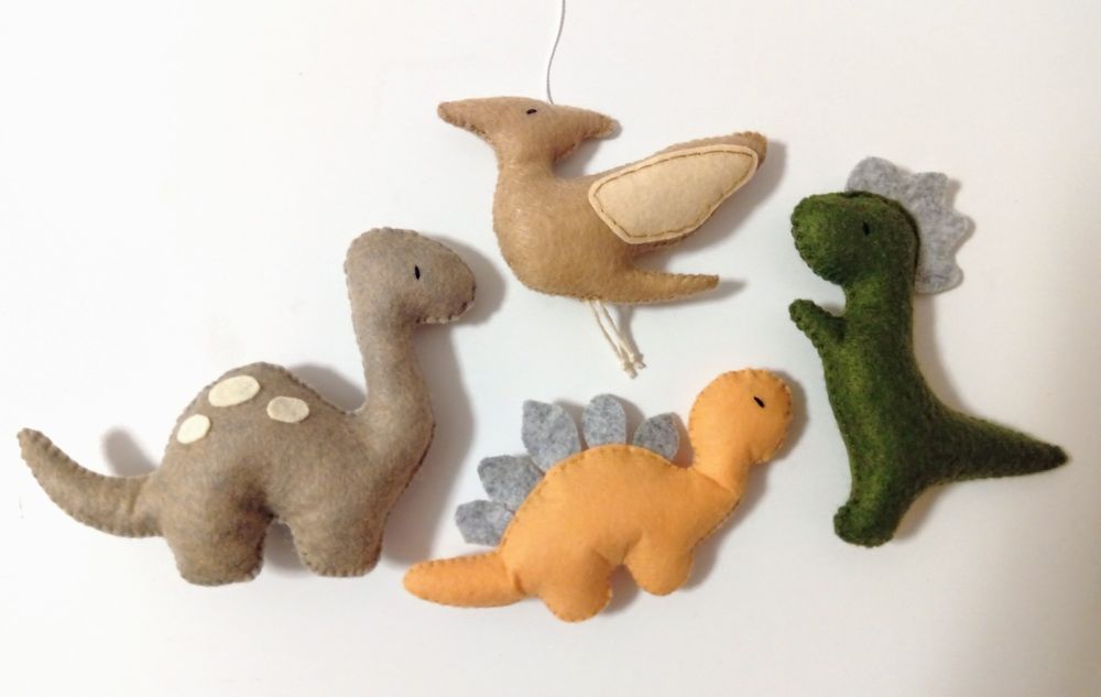 Dinozaury z filcu, zestaw 4 szt.