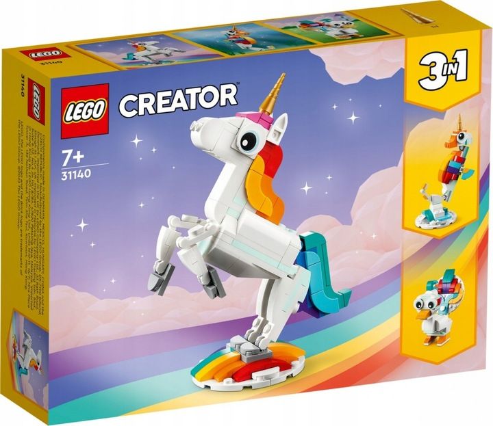 Lego Creator 3w1 Magiczny Jednorożec 31140 + Urodzinowy Niedźwiedź 305