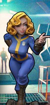 Vault Girl, Model 3d, figurka. Fallout