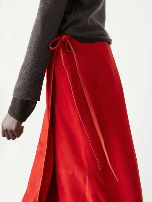 Нова! Розкішна шкіряна замшева спідниця-парео Massimo Dutti