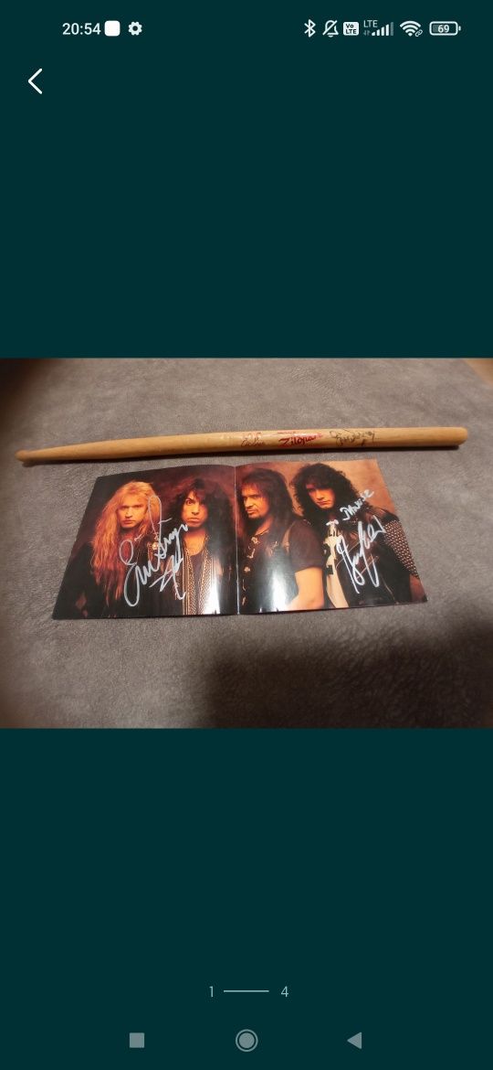 Eric Singer pałeczka z autografem plus książeczka z autografami Kulick