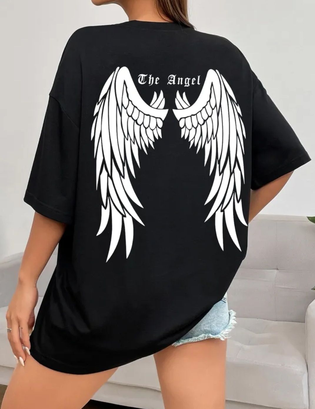 Футболка оверсайз. Хлопок. Крылья, Angel