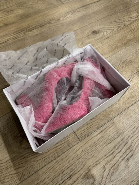 Nowe różowe fuksjowe cekinowe czółenka buty na obcasie 36 Ideal Shoes