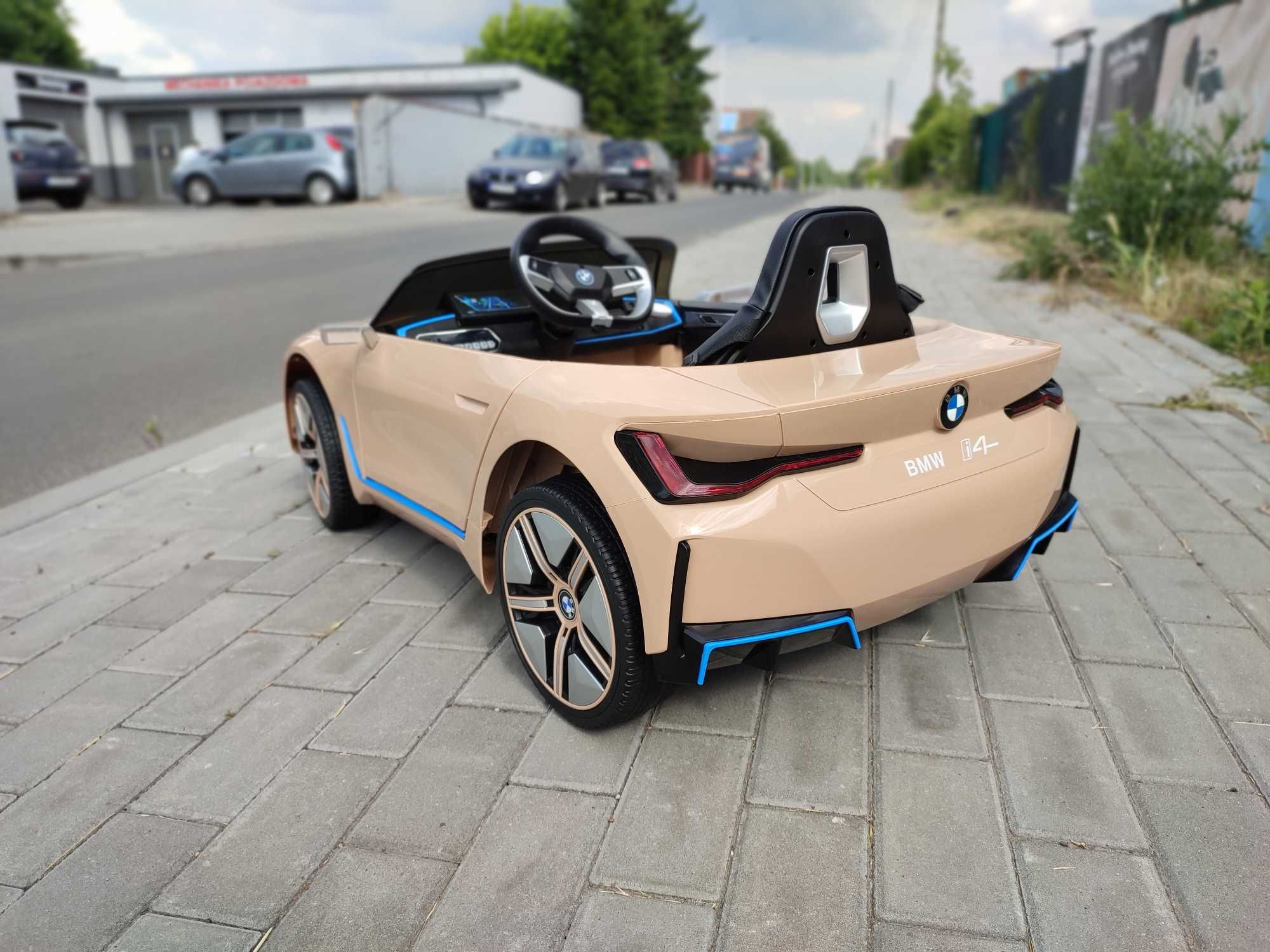 Autko BMW I4 na akumulator dla dzieci + EVA + Ekoskóra + Pilot