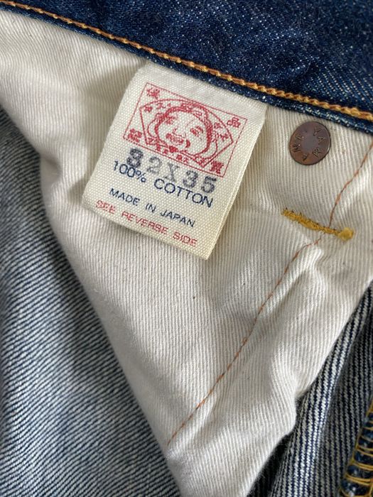 Spodnie Baggy Selvedge Denim Jeans Evisu Big Logo Daicock Vintage haft