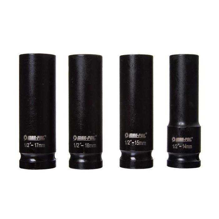 ZESTAW NASADEK UDAROWYCH 35szt 1/2" 6-KĄTNE Krótkie Długie 8-32mm