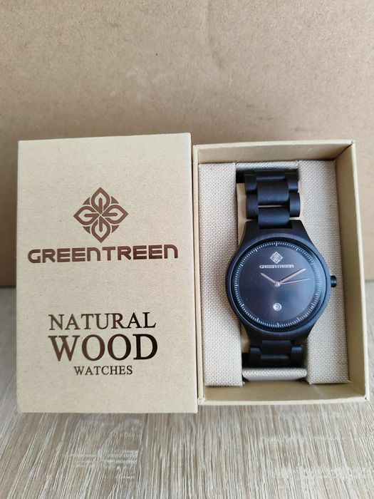 Zegarek męski analogowy drewniany kolor czarny