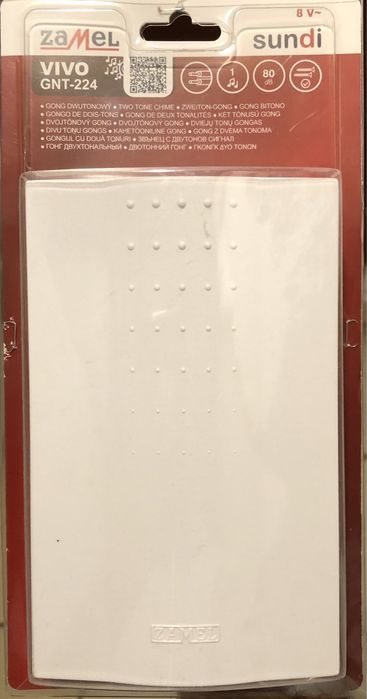 Nowy dzwonek Zamel Vivo GNT-224 – dwutonowy gong BIM-BAM, w pudełku