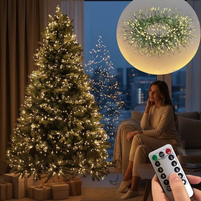 Гірлянда мішура 30 м. на зеленому дроті.