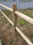 Styl wiejski – ogrodzenie padok,  konie – słupy + przelotki drewniane