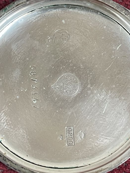 Omega Złocony Srebrny Zegarek Kieszonkowy