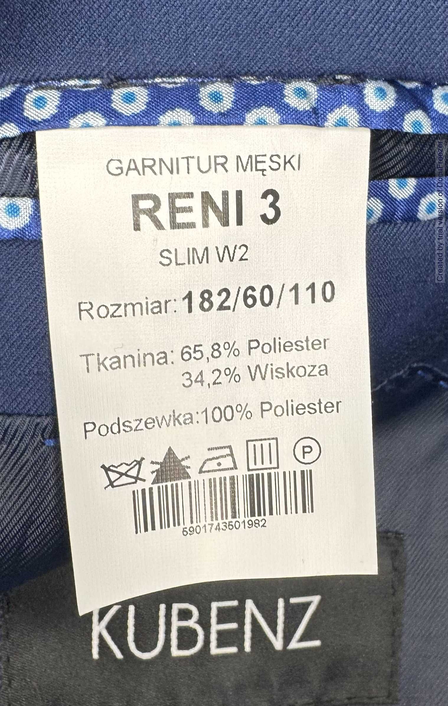 Garnitur męski - Kubenz RENI3 (Rozmiar 182/60/110)