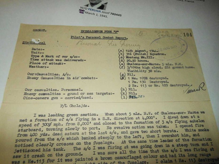 316 Dywizjon Warszawski raport bojowy org RAF