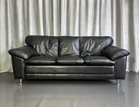Чорний шкіряний диван трійка/шкіряні дивани/меблі для дому з Європи