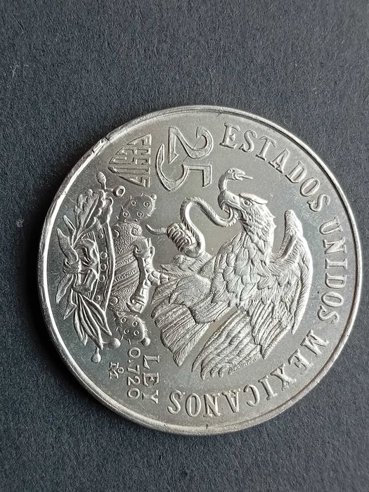 1 moeda de 25 pesos prata México 1968 nova