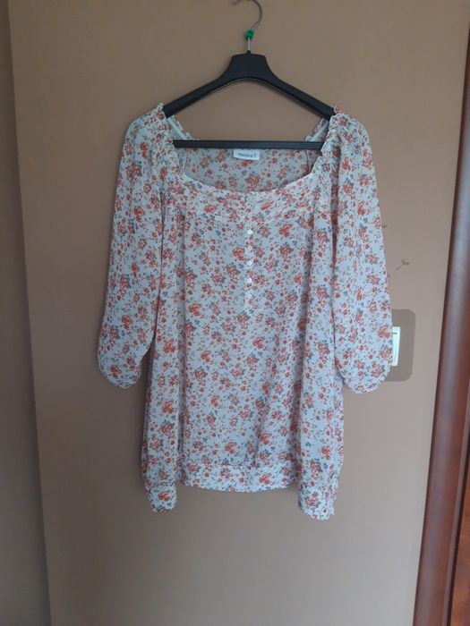 Śliczna bluzka bufiaste rękawy rozmiar 46/48/50  4XL  C&A