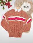 Brązowy sweter wełniany męski unisex Jarosław 44 XXL