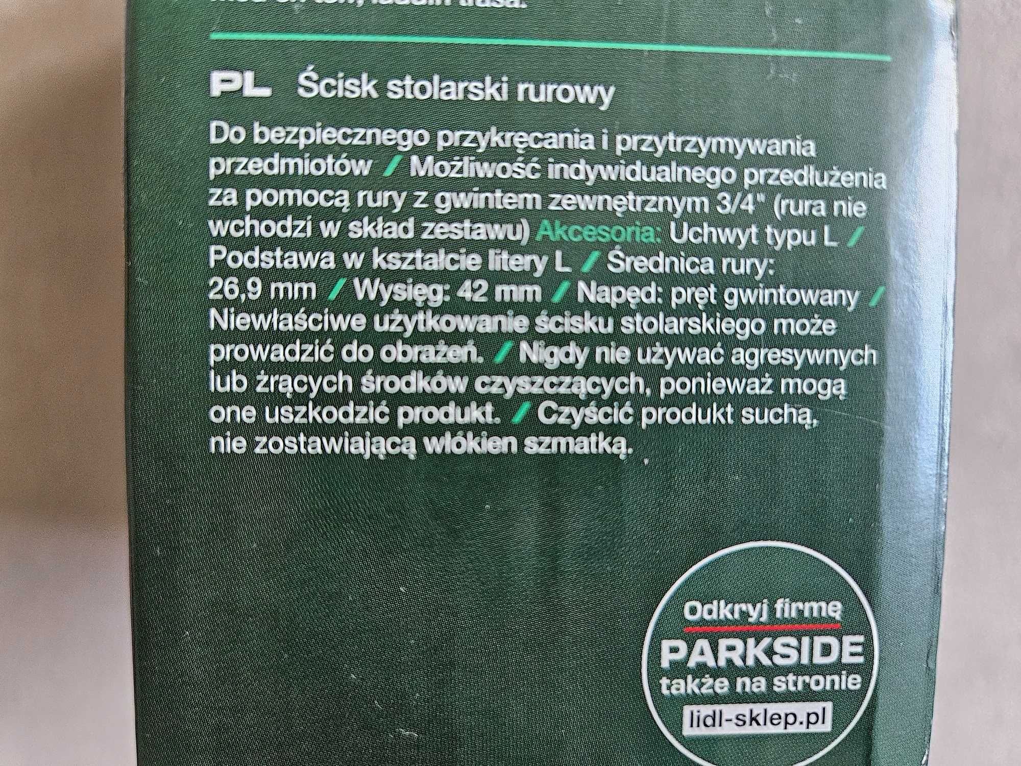 Parkside ścisk stolarski rurowy 42mm