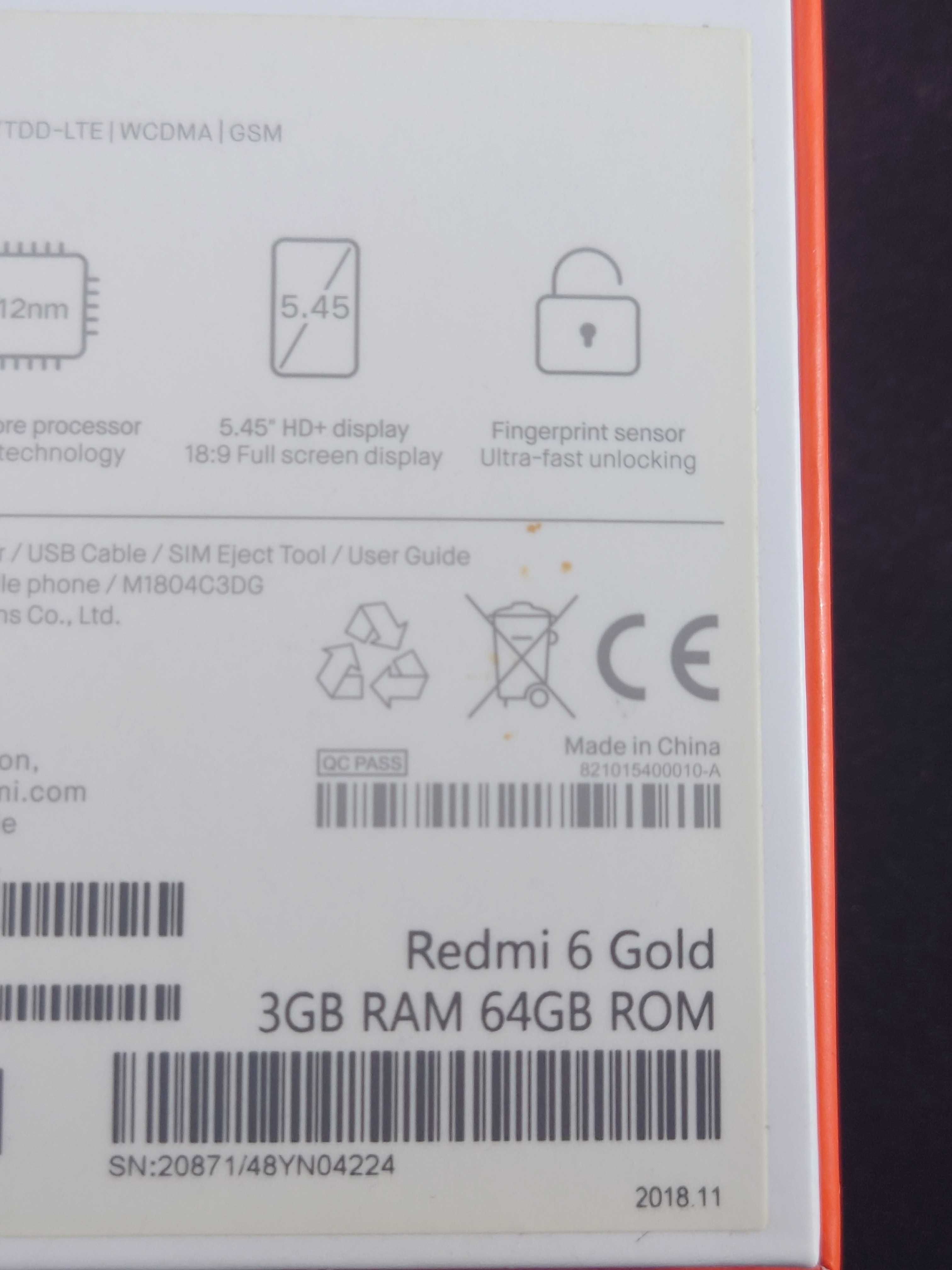 Xiaomi redmi 6  3/64