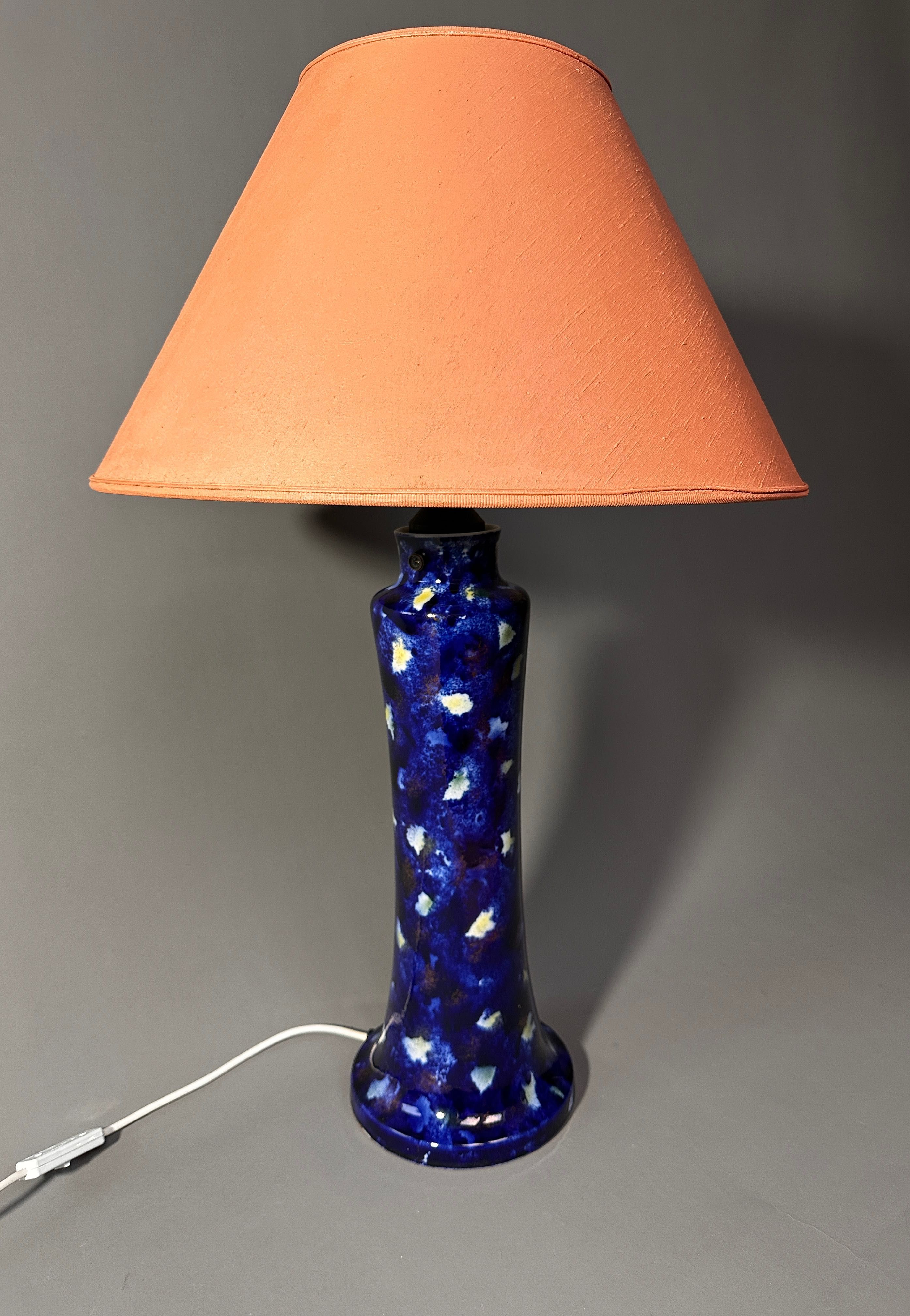 Wallendorf Echt Kobalt porcelanowa lampa Vintage, salonowa, sygnatura