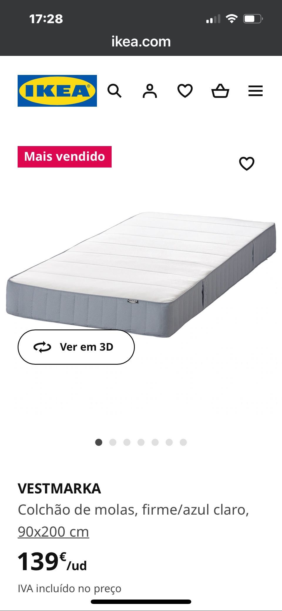 Cama Ikea com colchao