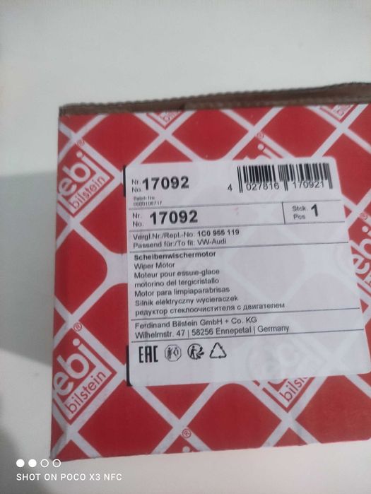 Motor limpa vidros AudiA3 8l/Golf lV- Novo