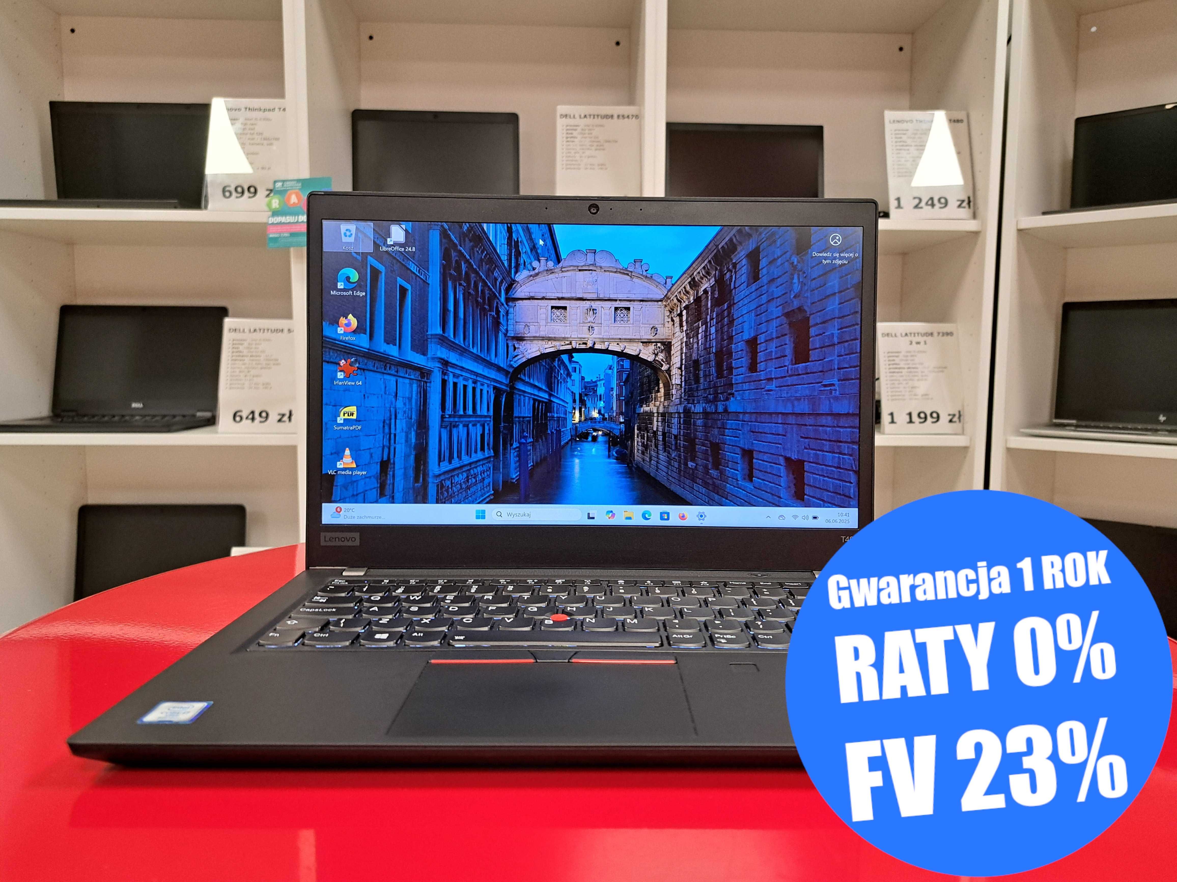 Laptop 14" Lenovo ThinkPad T490 i7-8gen 16GB / 512SSD FHD Win11 HDMI