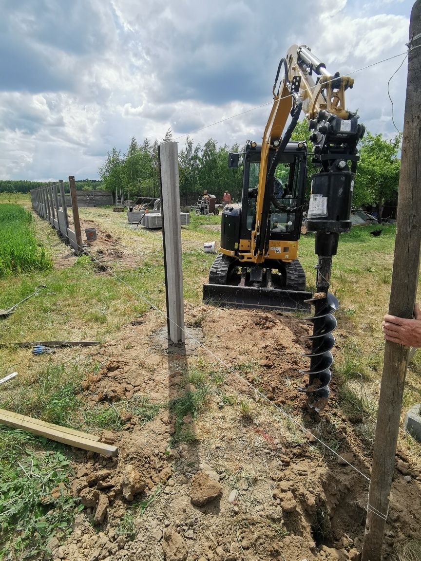 usługi koparko-ładowarka, minikoparka 2,8 t, wiertnica, młot, wywrotka