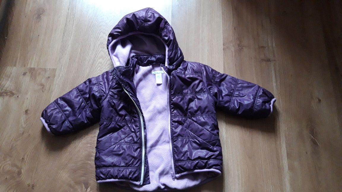 Fioletowa kurteczka dziewczęca H&M na wiosnę r. 86 cm