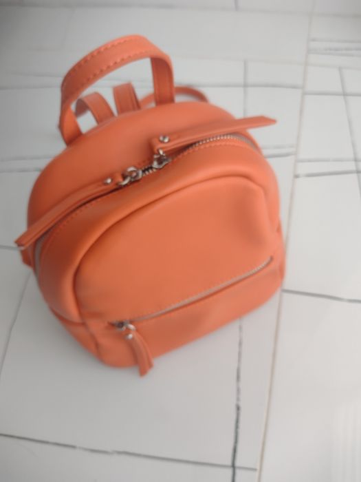 Mohito pomarańczowy mały plecak damski z ekoskóry