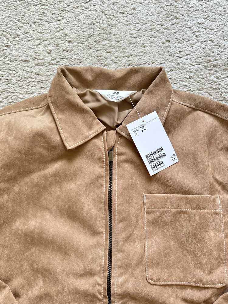 H&m loose fit куртка 7-8 років 128 сорочка під замш на хлопчика
