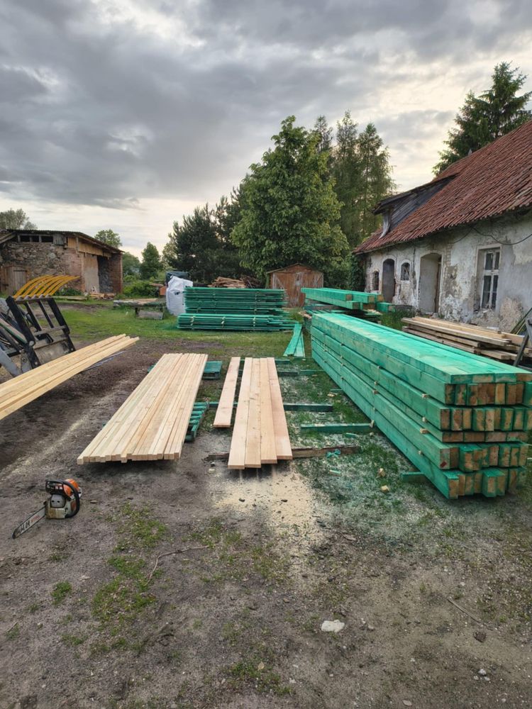 Wieźba dachowa, łaty, kontrłaty, deski itp