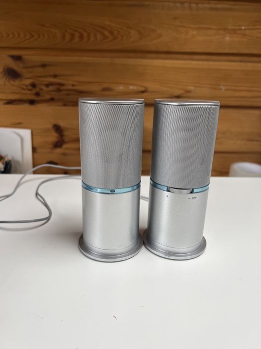 Zestaw dwóch małych głośników do PC komputera nagłośnienie Aux TCM