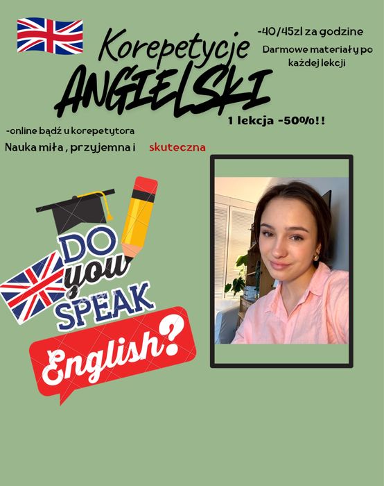 Korepetycje Angielski - 1 lekcja -50%!!