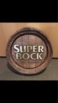 Painel publicitário Super Bock c/ 41cm diâmetro vintage