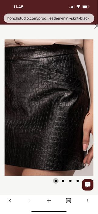 Мініспідниця під шкіру рептилії чорна HONCH studio