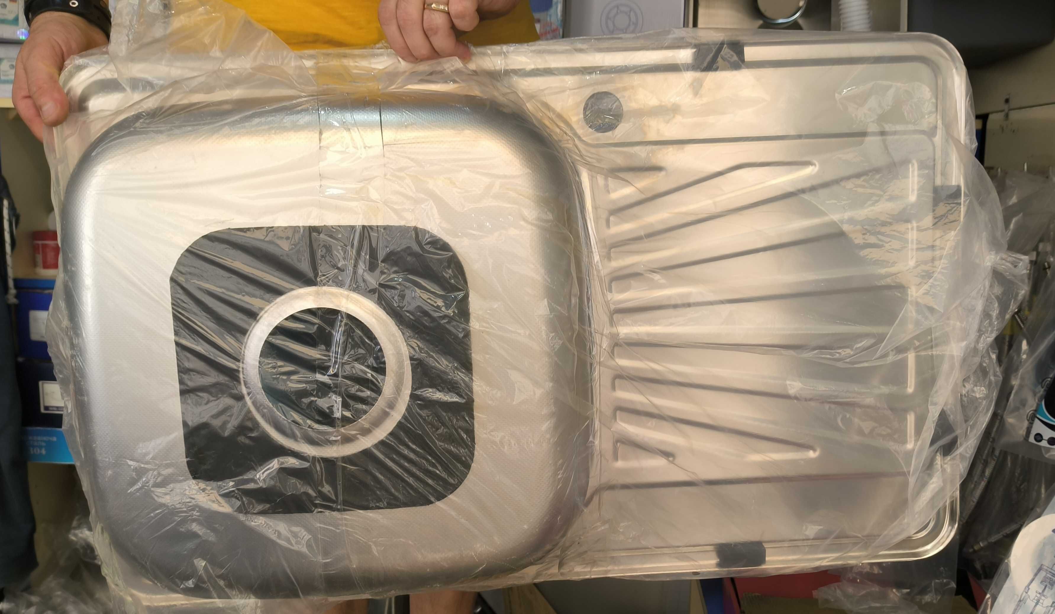 Кухонна мийка з сушкою Врізна KRAFT Decor 78x48мм 0,8мм