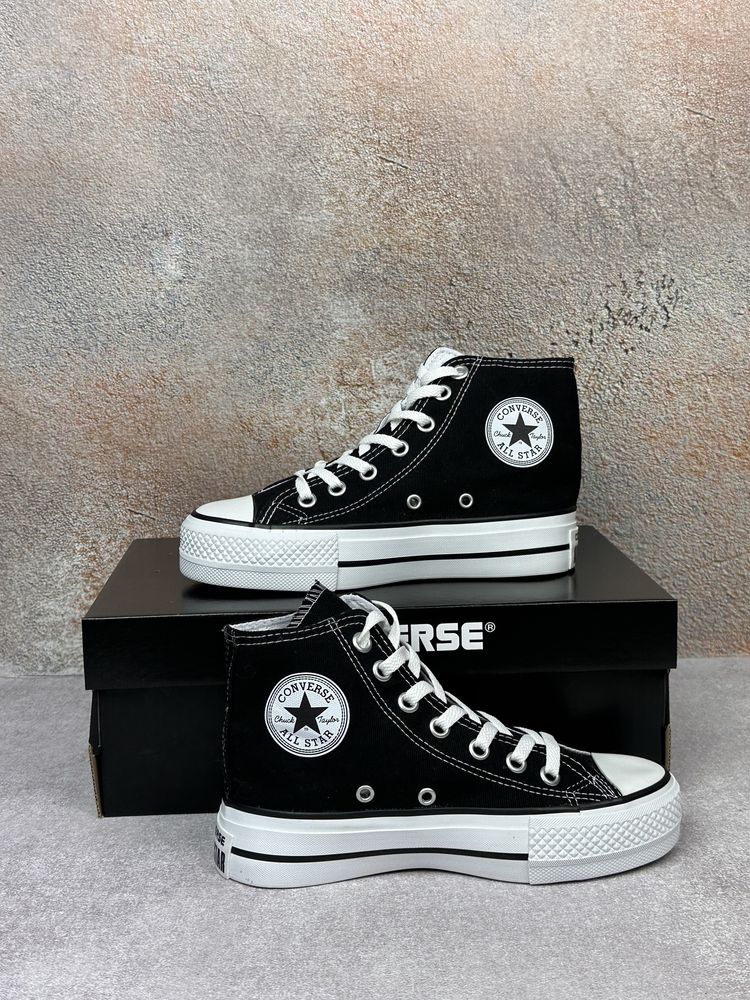 Жіночі Converse All Star на платформі Конверси олл стар висока підошва