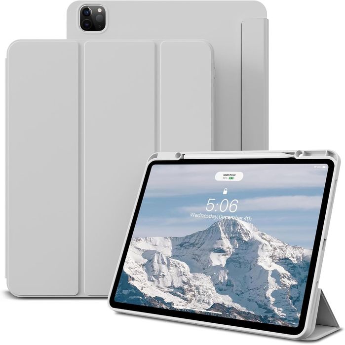 Etui iPad Air 13" M2 / Pro 12,9" 2022/21 Szare z Uchwytem